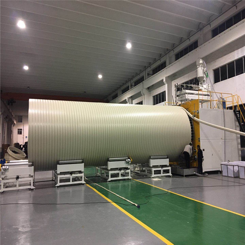 สายการผลิตท่อระบายน้ำทิ้ง HDPE เส้นผ่านศูนย์กลางขนาดใหญ่